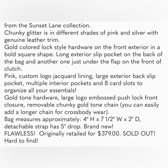 KATE SPADE PINK SPARKLE CLUTCH - Picture 15 of 16